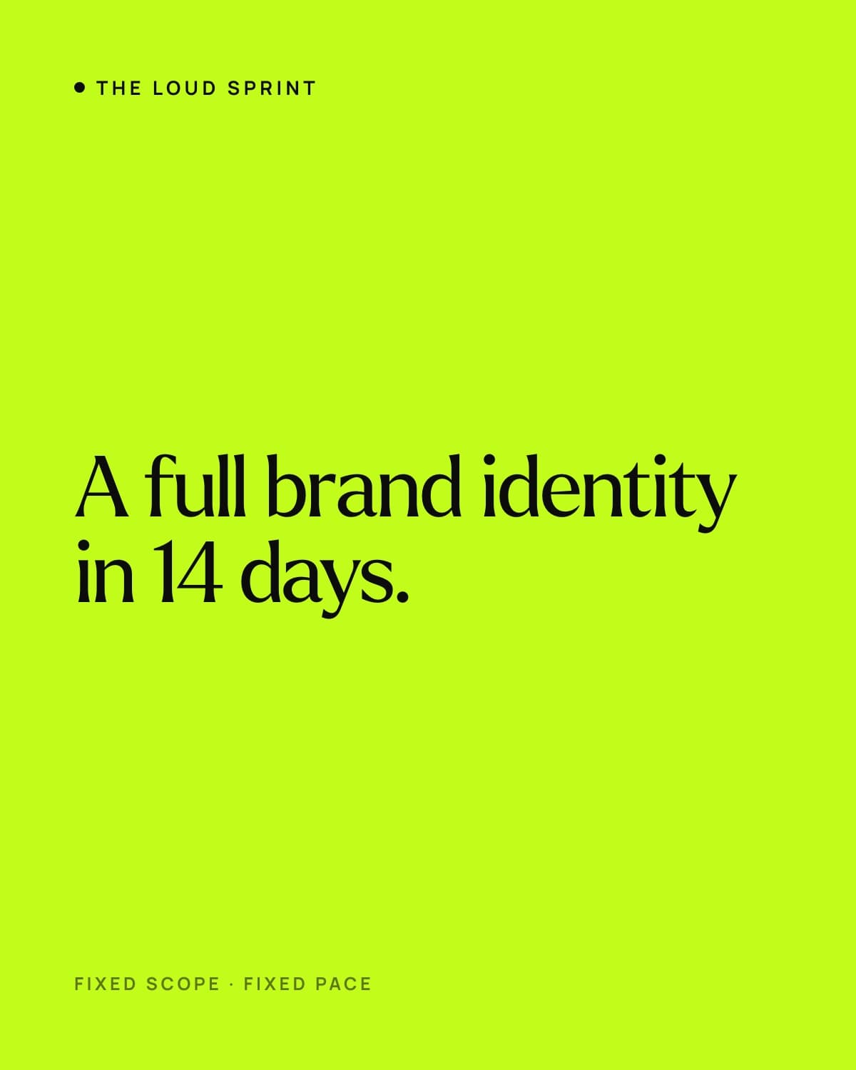 A full brand identity in 14 days